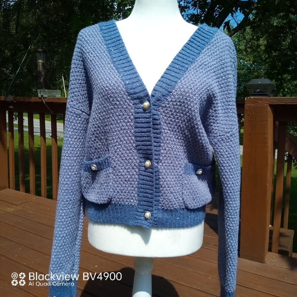 Lauren Conrad Light Blue Knit Sparkle Sweater